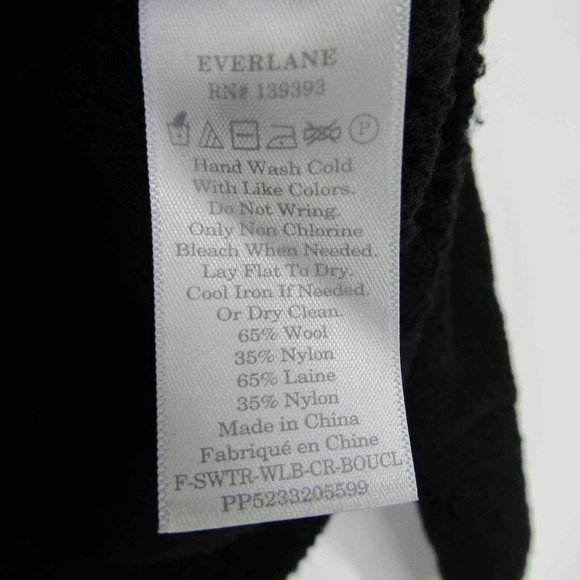 EVERLANE Wool Blend Crop Mockneck Sweater in Black EUC/sz S - Picture 13 of 13